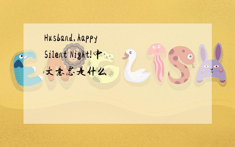 Husband,happy Silent Night!中文意思是什么