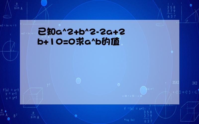 已知a^2+b^2-2a+2b+10=0求a^b的值