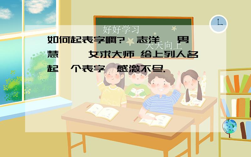 如何起表字啊?俞志洋 ,男俞慧婷 ,女求大师 给上列人名起一个表字,感激不尽.