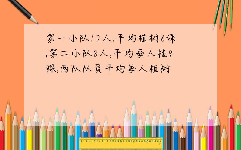 第一小队12人,平均植树6课,第二小队8人,平均每人植9棵,两队队员平均每人植树