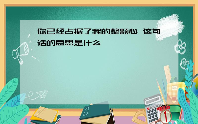 你已经占据了我的整颗心 这句话的意思是什么