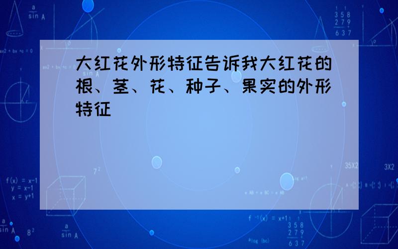 大红花外形特征告诉我大红花的根、茎、花、种子、果实的外形特征