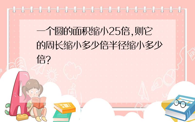 一个圆的面积缩小25倍,则它的周长缩小多少倍半径缩小多少倍?