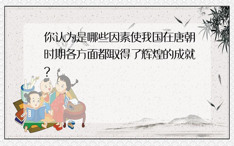 你认为是哪些因素使我国在唐朝时期各方面都取得了辉煌的成就?