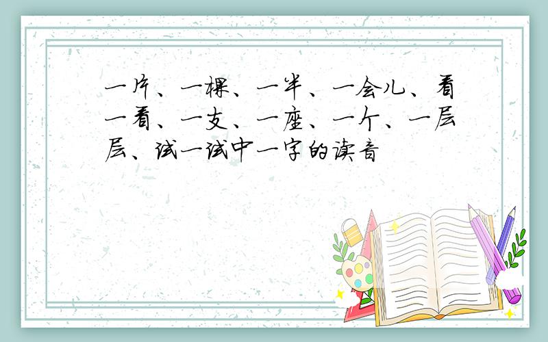 一片、一棵、一半、一会儿、看一看、一支、一座、一个、一层层、试一试中一字的读音