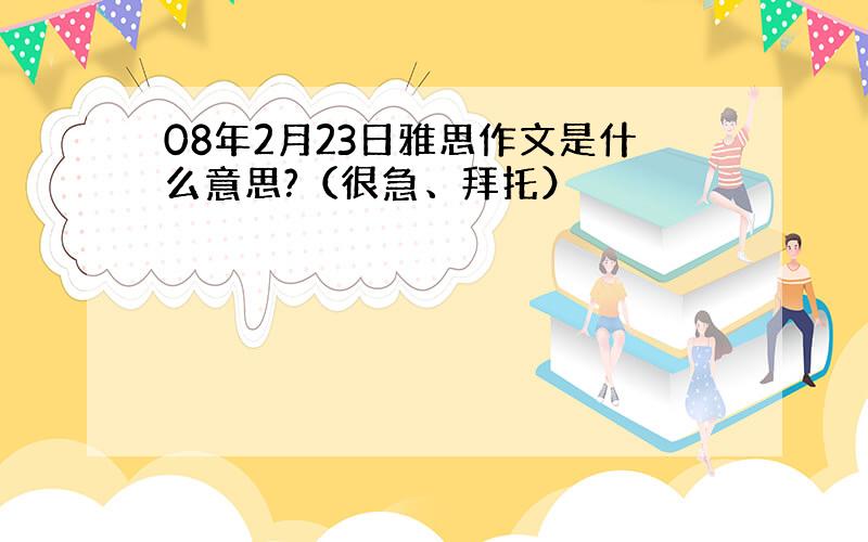 08年2月23日雅思作文是什么意思?（很急、拜托）