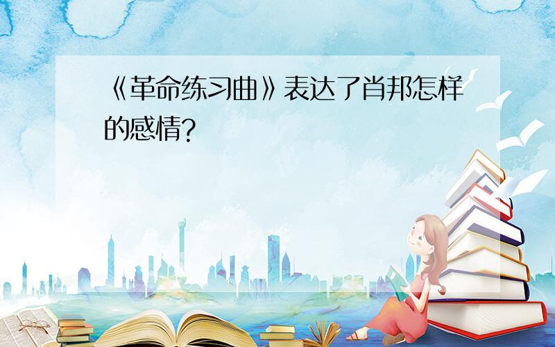 《革命练习曲》表达了肖邦怎样的感情?