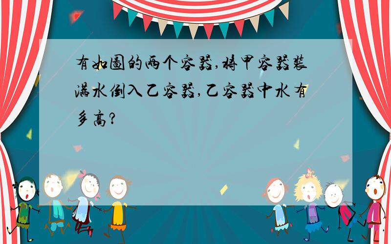 有如图的两个容器,将甲容器装满水倒入乙容器,乙容器中水有多高?