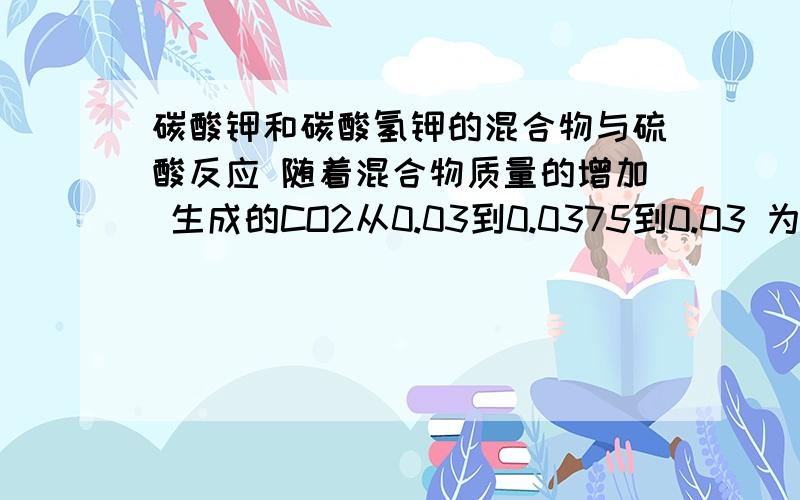 碳酸钾和碳酸氢钾的混合物与硫酸反应 随着混合物质量的增加 生成的CO2从0.03到0.0375到0.03 为什么