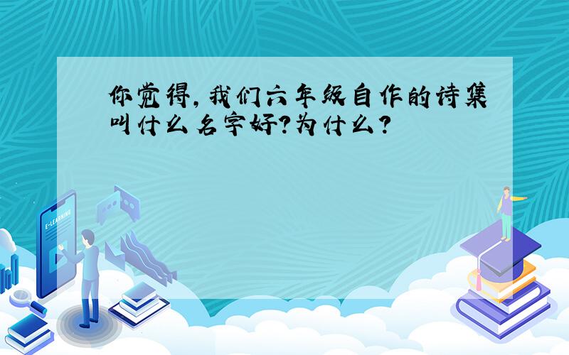 你觉得,我们六年级自作的诗集叫什么名字好?为什么?