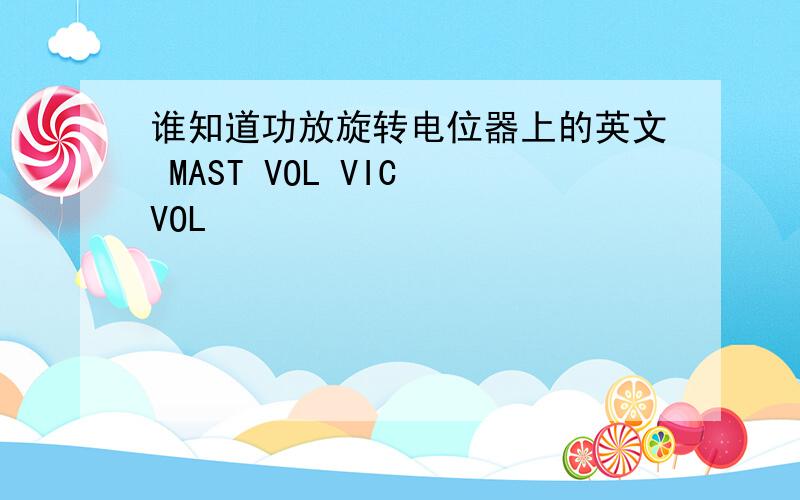 谁知道功放旋转电位器上的英文 MAST VOL VIC VOL