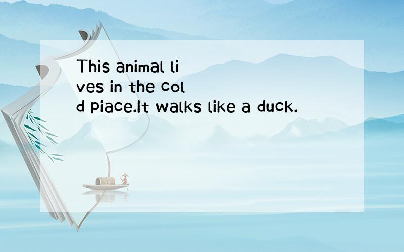 This animal lives in the cold piace.It walks like a duck.