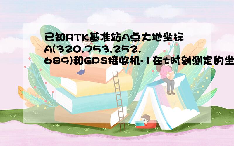 已知RTK基准站A点大地坐标A(320.753,252.689)和GPS接收机-1在t时刻测定的坐标AGPS(321.8