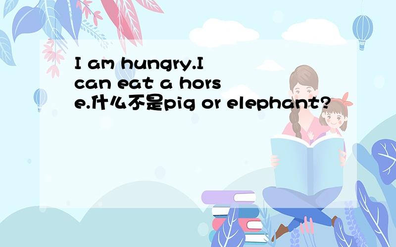 I am hungry.I can eat a horse.什么不是pig or elephant?