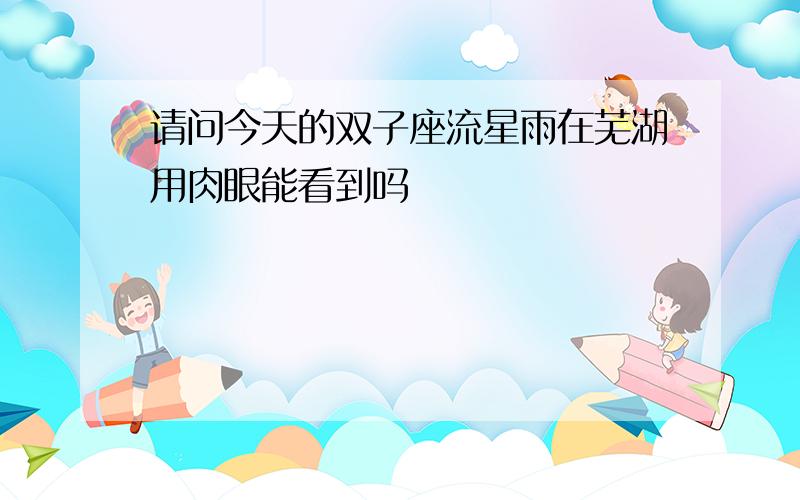 请问今天的双子座流星雨在芜湖用肉眼能看到吗