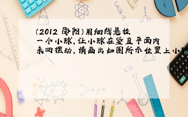 （2012•邵阳）用细线悬挂一个小球，让小球在竖直平面内来回摆动，请画出如图所示位置上小球所受重力和拉力的示意图．