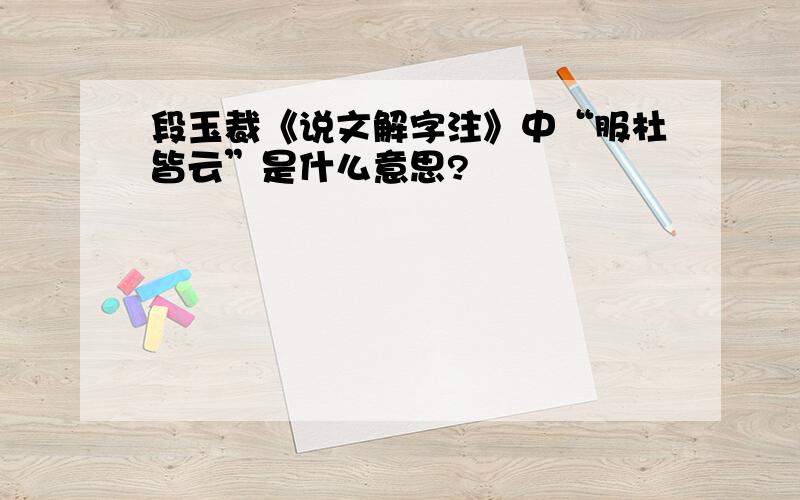 段玉裁《说文解字注》中“服杜皆云”是什么意思?