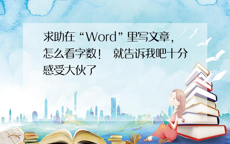 求助在“Word”里写文章,怎么看字数!　就告诉我吧十分感受大伙了