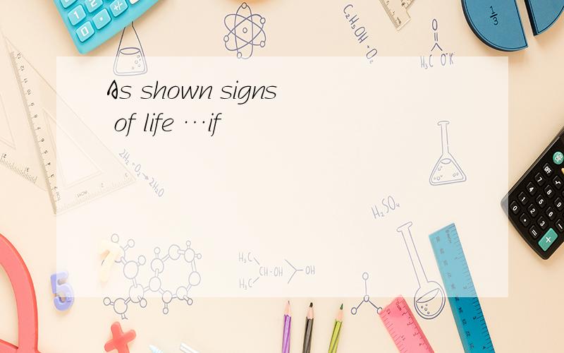 As shown signs of life …if