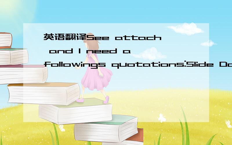 英语翻译See attach and I need a followings quotations:Slide Door