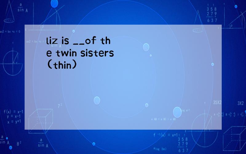 liz is __of the twin sisters(thin)