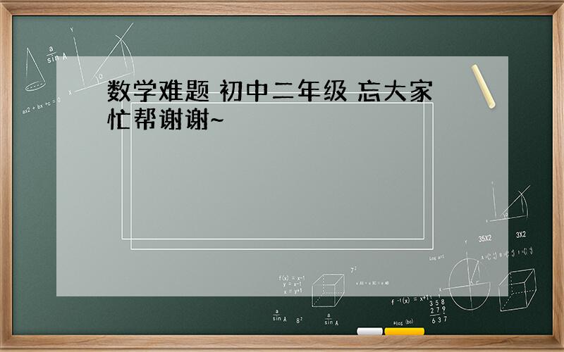 数学难题 初中二年级 忘大家忙帮谢谢~