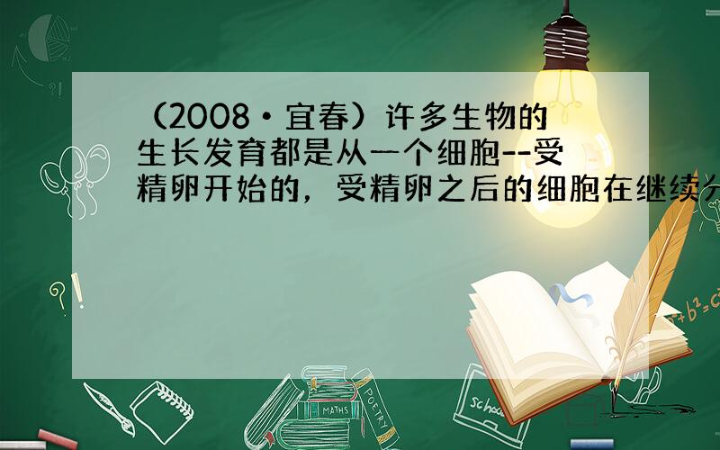 （2008•宜春）许多生物的生长发育都是从一个细胞--受精卵开始的，受精卵之后的细胞在继续分裂生长过程中通常会发生分化．