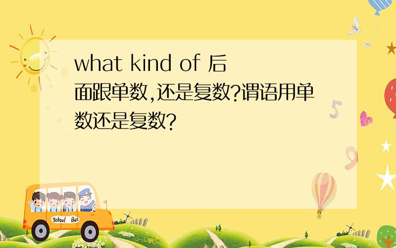 what kind of 后面跟单数,还是复数?谓语用单数还是复数?