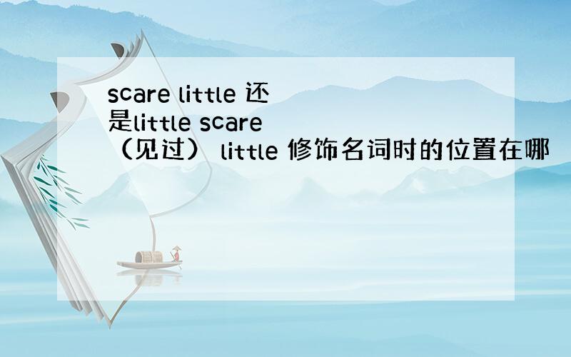 scare little 还是little scare （见过） little 修饰名词时的位置在哪