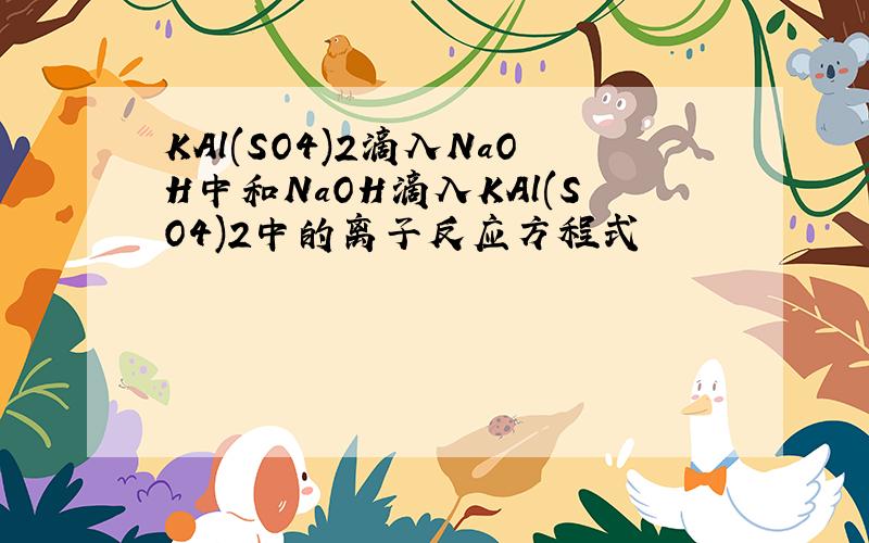 KAl(SO4)2滴入NaOH中和NaOH滴入KAl(SO4)2中的离子反应方程式