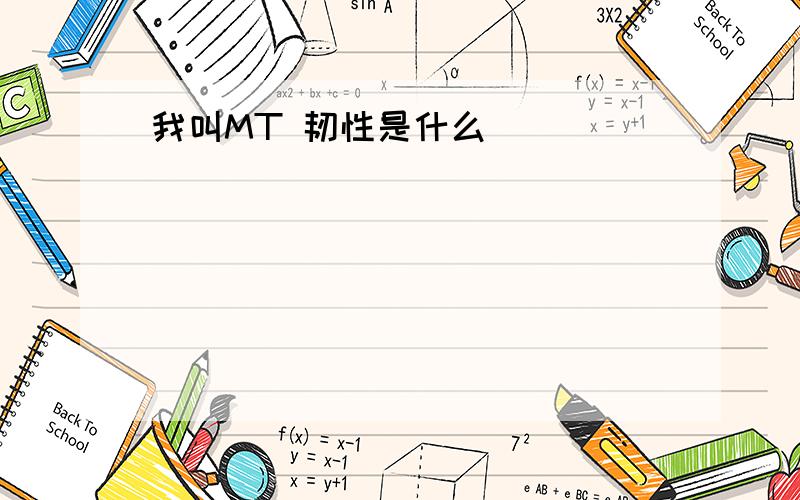 我叫MT 韧性是什么