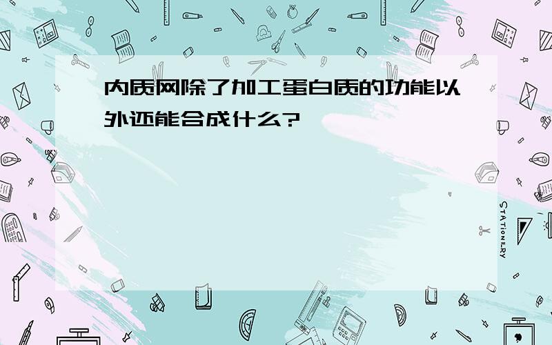 内质网除了加工蛋白质的功能以外还能合成什么?