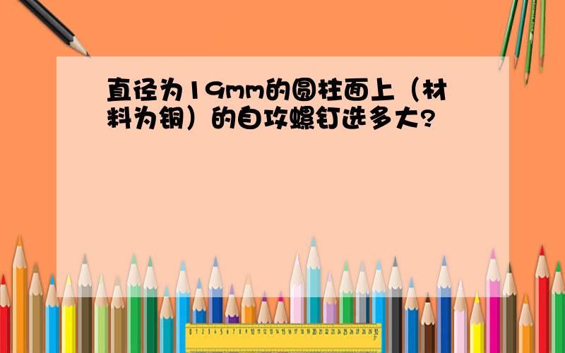 直径为19mm的圆柱面上（材料为铜）的自攻螺钉选多大?