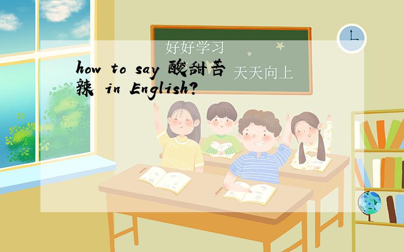 how to say 酸甜苦辣 in English?