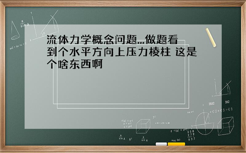 流体力学概念问题...做题看到个水平方向上压力棱柱 这是个啥东西啊