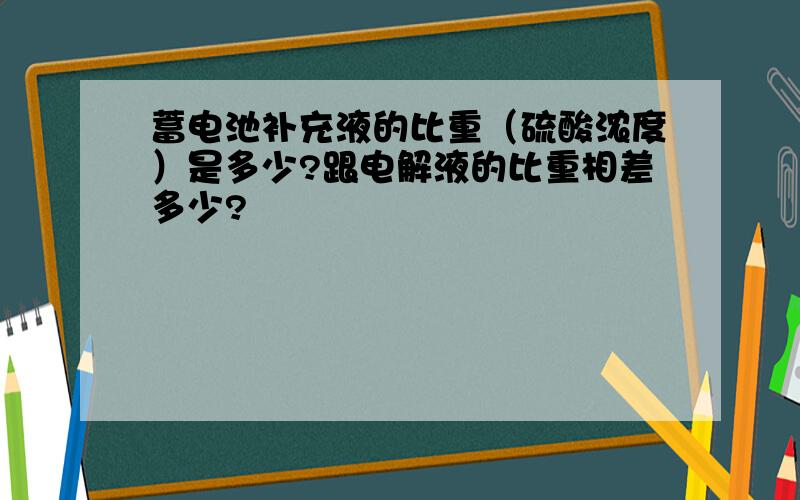 蓄电池补充液的比重（硫酸浓度）是多少?跟电解液的比重相差多少?