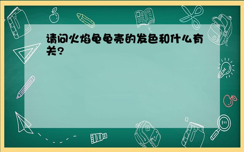 请问火焰龟龟壳的发色和什么有关?