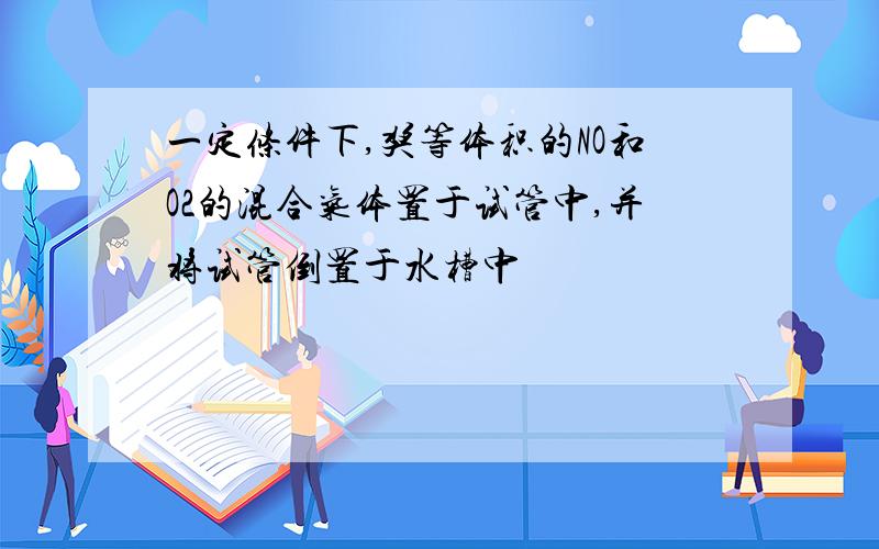 一定条件下,奖等体积的NO和O2的混合气体置于试管中,并将试管倒置于水槽中