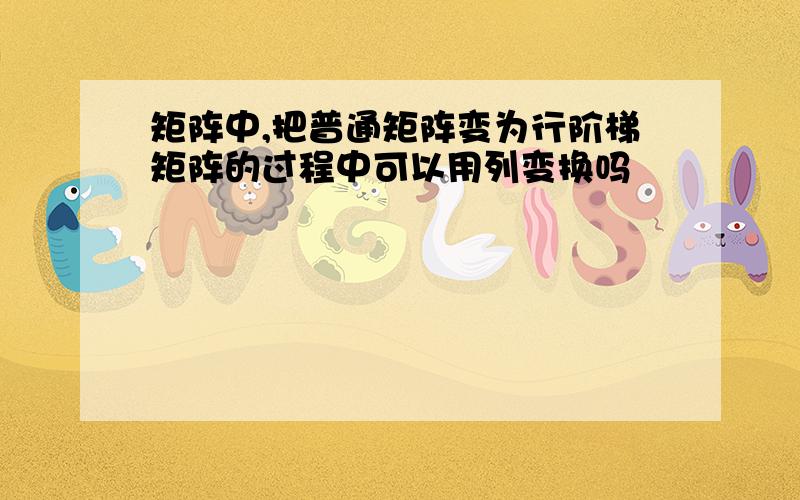 矩阵中,把普通矩阵变为行阶梯矩阵的过程中可以用列变换吗