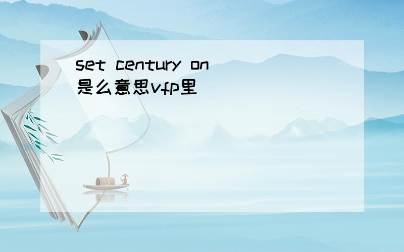 set century on是么意思vfp里