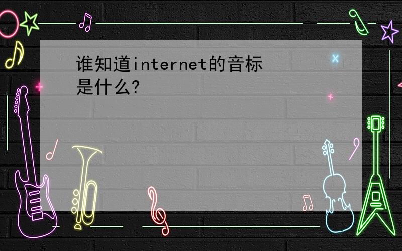 谁知道internet的音标是什么?