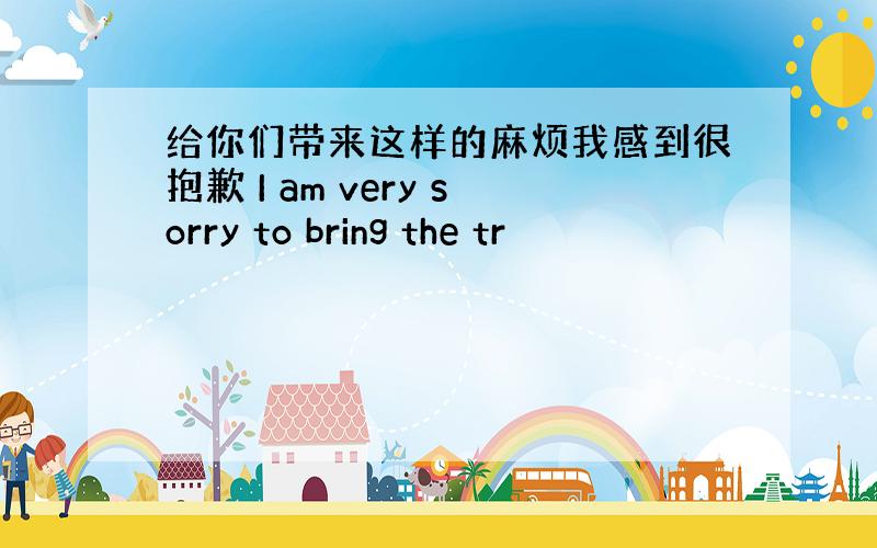 给你们带来这样的麻烦我感到很抱歉 I am very sorry to bring the tr