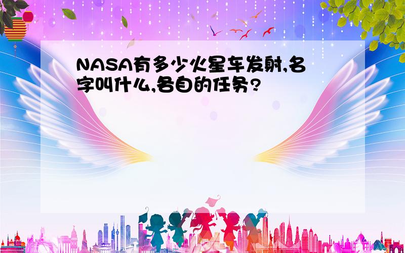 NASA有多少火星车发射,名字叫什么,各自的任务?