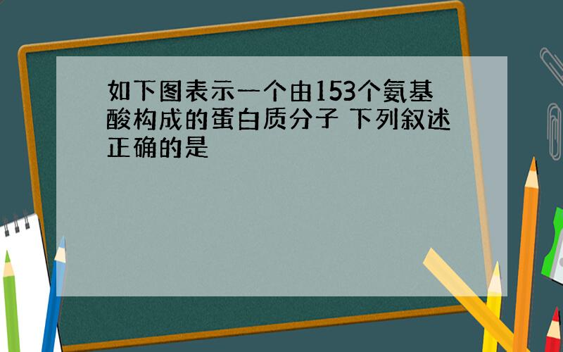 如下图表示一个由153个氨基酸构成的蛋白质分子 下列叙述正确的是