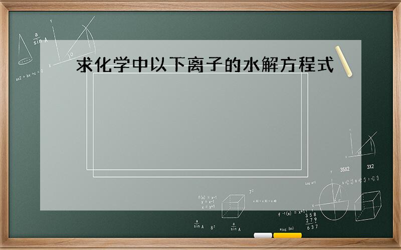 求化学中以下离子的水解方程式