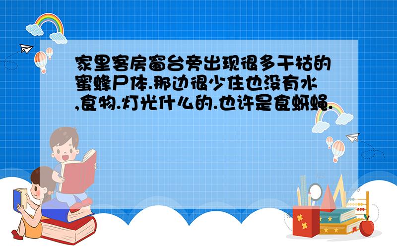 家里客房窗台旁出现很多干枯的蜜蜂尸体.那边很少住也没有水,食物.灯光什么的.也许是食蚜蝇.