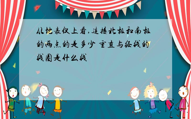 从地表仪上看,连接北极和南极的两点的是多少 垂直与经线的线圈是什么线