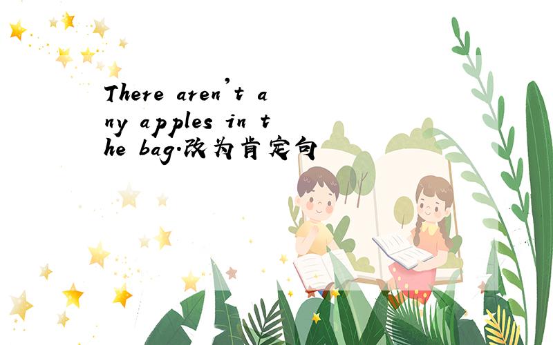 There aren't any apples in the bag.改为肯定句