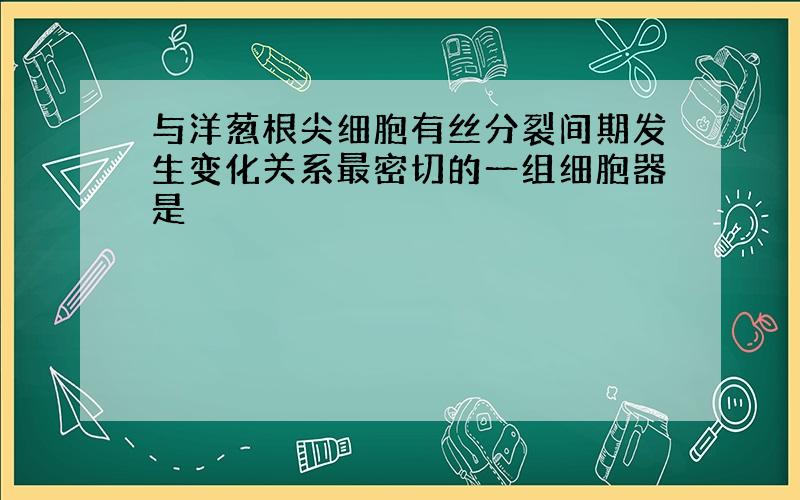 与洋葱根尖细胞有丝分裂间期发生变化关系最密切的一组细胞器是