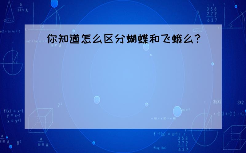 你知道怎么区分蝴蝶和飞蛾么?